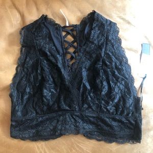 Black Lace Plunge Bralette